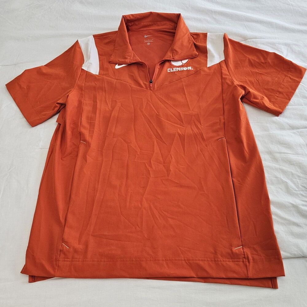 Nike Clemson Tigers On Field  Zip Pullover Men’s M Orange and White